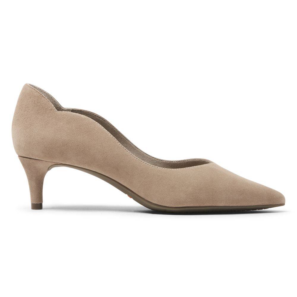 Rockport Total Motion Noelle Scalloped-Back Heel - Womens Pumps - Khaki - NZ (PBN-937820)